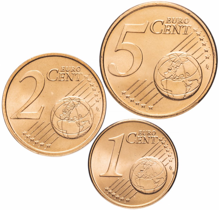 купить Португалия годовой набор 1,2,5 центов 2005-2008 (3 монеты UNC)