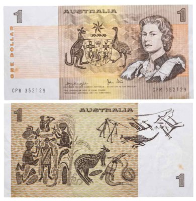 купить Австралия 1 доллар 1974-1983 "Картины аборигенов" Елизавета (Pick 42с)