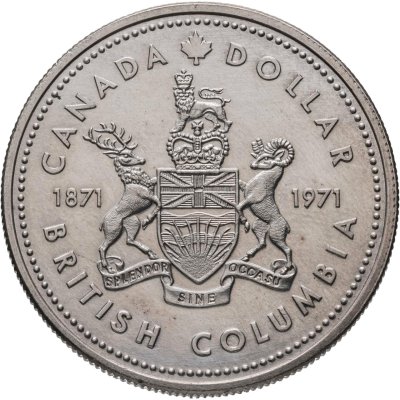 купить Канада 1 доллар (dollar) 1971 100 лет присоединению Британской Колумбии