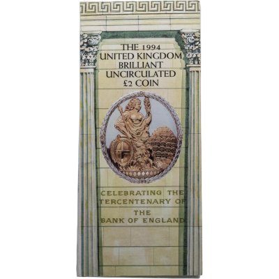 купить Великобритания 2 фунта 1994 "300 лет банку Англии" UNC в буклете