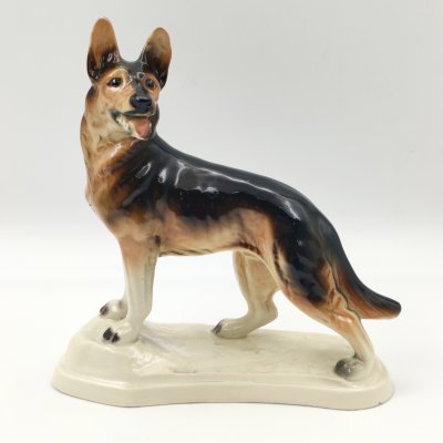 купить Статуэтка "Немецкая овчарка", фаянс, роспись, Германия, 1950-1970 гг.
