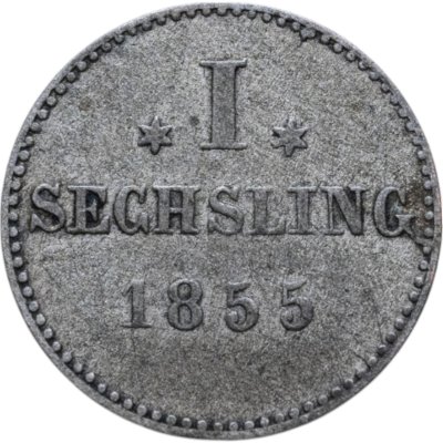 купить Вольный ганзейский город Гамбург 1 сехслинг 1855