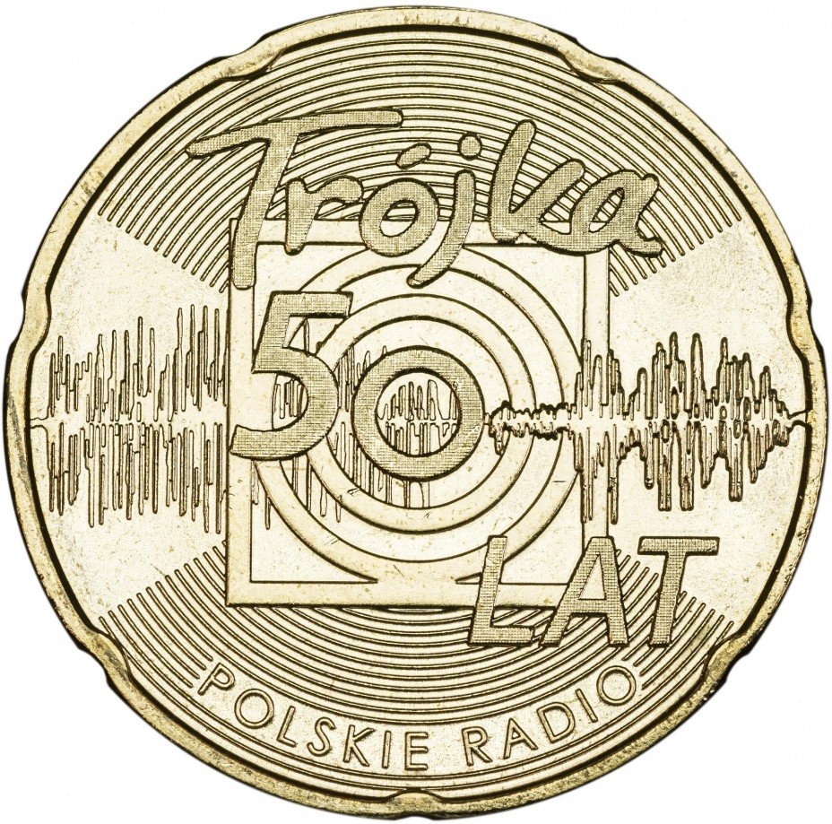 купить Польша 2 злотых 2012 "50 лет радио Тройка"