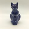 Купить Копилка "Кошка" кобальтовая, фарфор, золочение, крытьё, Бронницкий завод фарфоровых изделий «Возрождение», СССР, 1980-1990 гг.