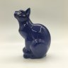Купить Копилка "Кошка" кобальтовая, фарфор, золочение, крытьё, Бронницкий завод фарфоровых изделий «Возрождение», СССР, 1980-1990 гг.