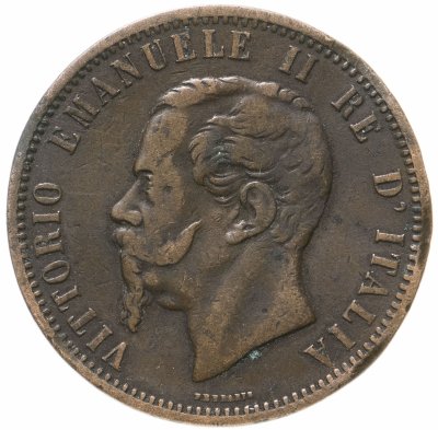 Купить Италия 10 чентезимо (centesimi) 1866 M  знак монетного двора: "M" - Милан