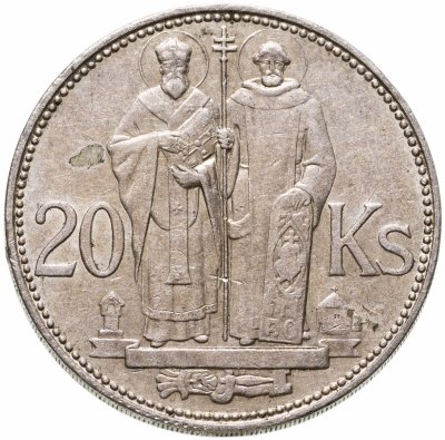 купить Словакия 20 крон 1941 "Святые Кирилл и Мефодий"