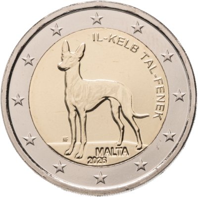 купить Мальта 2 евро 2026 "Вид, обитающий на Мальте - Фараонова собака"