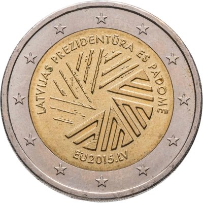 купить Латвия 2 евро (euro) 2015 Председательство Латвии в Совете ЕС