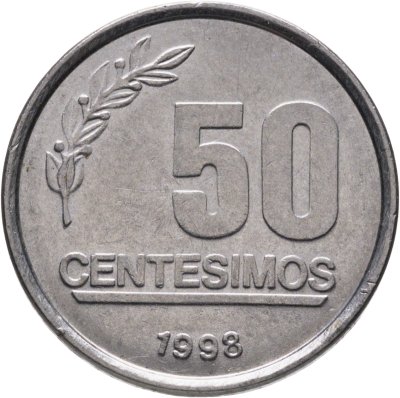 купить Уругвай 50 сентесимо (centesimos) 1994-2005 (случайный год) Хосе Хервасио Артигас
