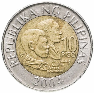 купить Филиппины 10 песо (piso) 2004
