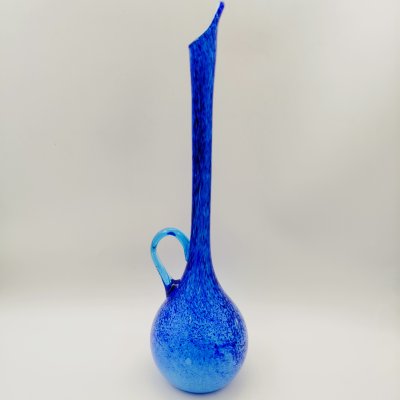 купить Кувшин с вытянутым горлышком, синего оттенка, цветное стекло, гутная техника, Западная Европа, 1980-1990 гг.