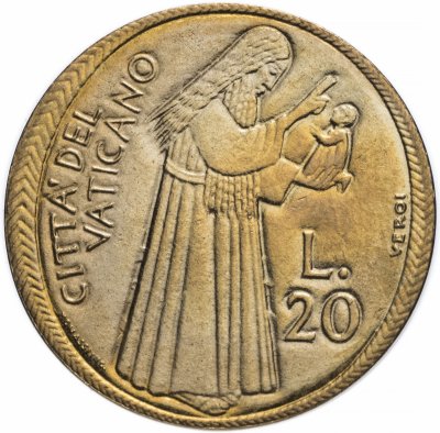 купить Ватикан 20 лир 1975 "Лето Господне"
