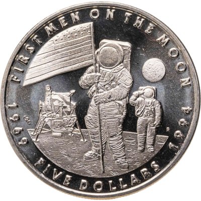 купить Маршалловы Острова 5 долларов 1994 "25 лет первому человеку на луне"