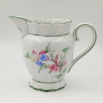 купить Молочник с цветочным декором и зеленой каймой, фарфор, деколь, подрисовка, Roschutz, ГДР, 1940-1968 гг.
