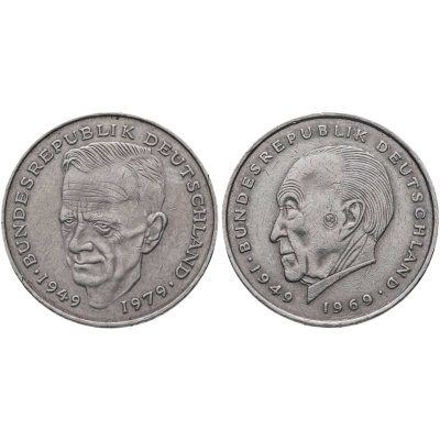 купить Германия набор 2 монет 2 марки 1974-1991