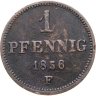 Купить Германия, Саксония 1 пфенниг 1856
