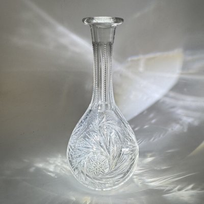 купить Графин с резным геометрическим декором (без пробки), хрусталь, алмазная грань, СССР, 1970-1980 гг.