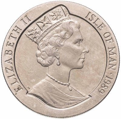 купить Остров Мэн 1 крона 1989 200 лет вступлению в должность президента Джорджа Вашингтона /Камея с орлом вокруг/