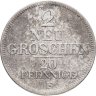 Купить Германия, Саксония 2 новых гроша - 20 пфеннигов 1849