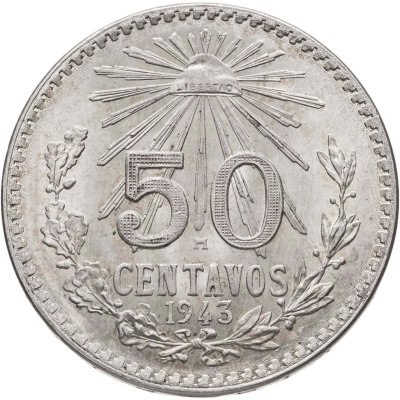 купить Мексика 50 сентаво (centavos) 1943