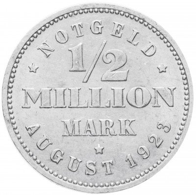 Купить Германия, Гамбург 1/2 миллиона марок 1923
