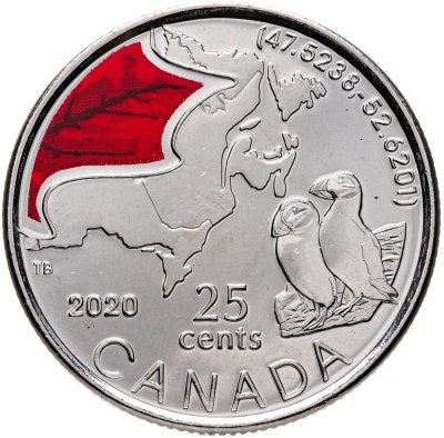 купить Канада 25 центов 2020 "Соединение Канады - Атлантический тупик"