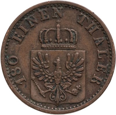купить Германия, Пруссия 2 пфеннига 1868, знак монетного двора: "C" - Франкфурт-на-Майне