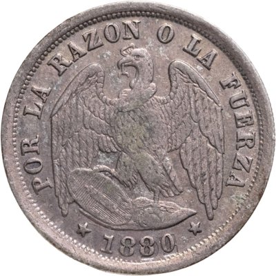 купить Чили 1/2 десимо (decimo) 1880