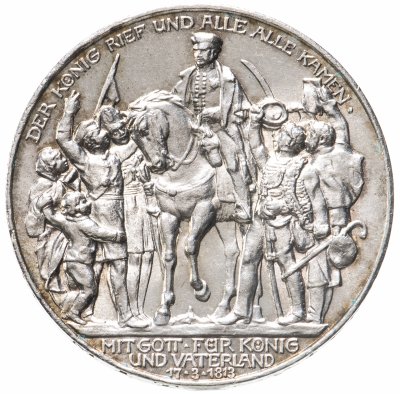Купить Германия (Империя) 3 марки (mark) 1913 A 100 лет объявлению войны против Франции Пруссия