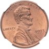 Купить США 1 цент (cent) 1993 "Lincoln Memorial Cent" в слабе DNC MS66