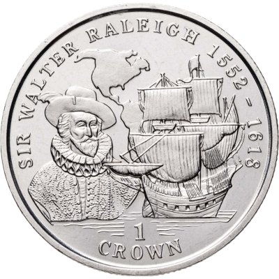 купить Остров Мэн 1 крона (crown) 1999 "Сэр Уолтер Рэли"