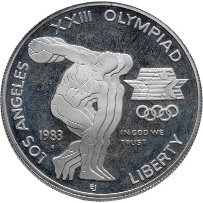 купить США 1 доллар 1983 "XXIII летние Олимпийские Игры 1984 в Лос-Анджелесе", знак монетного двора "S" - Сан-Франциско