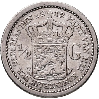 купить Нидерланды 1\2 гульдена 1912 Королева Вильгельмина