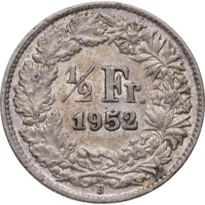 купить Швейцария 1/2 франка (franc) 1952