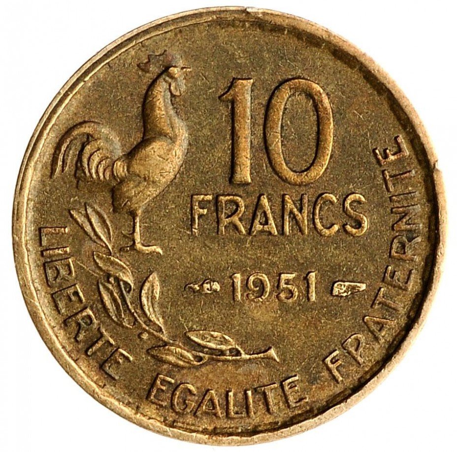 купить 10 франков 1951