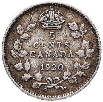 купить Канада 5 центов (cents) 1920