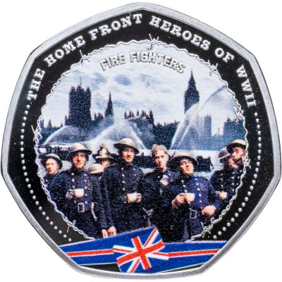 купить Соломоновы Острова 50 центов 2025 "Герои тыла Второй мировой войны - Пожарные" в коинкарте