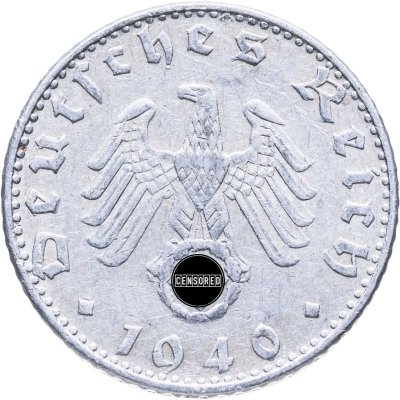 купить Германия, Третий рейх 50 рейхспфеннигов 1940, знак монетного двора: "B"