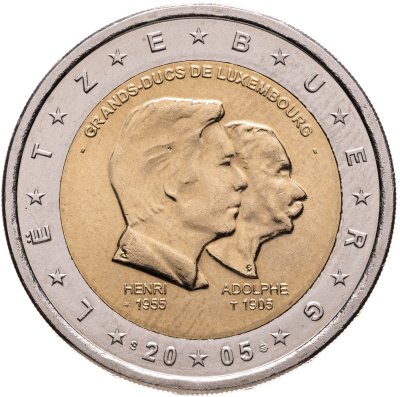 купить Люксембург 2 евро (euro) 2005 "Великий герцог Анри и Великий герцог Адольф"