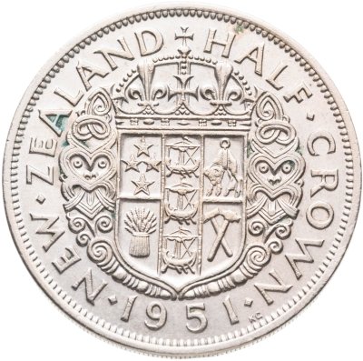 купить Новая Зеландия 1/2 кроны (crown) 1951