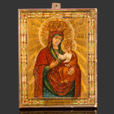 купить Икона Богоматери "Черниговская", дерево, левкас, темпера, золочение, цировка, Российская империя, 1890-1915 гг.