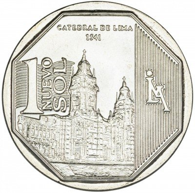 купить Перу 1 новый соль 2014 "Богатство и гордость Перу - Кафедральный собор Лимы"