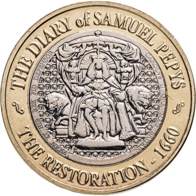 купить Джерси 2 фунта 2025 "200 лет публикации дневника Сэмюэля Пипса - Реставрация Стюартов"