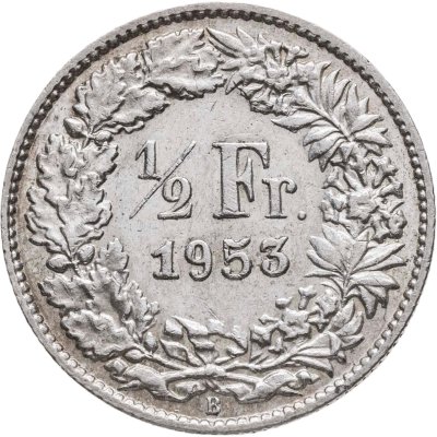 купить Швейцария 1/2 франка (franc) 1953