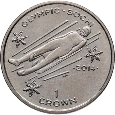 купить Остров Мэн 1 крона (crown) 2013 XXII зимние Олимпийские Игры, Сочи 2014 - Санный спорт