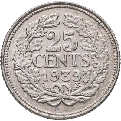 купить Нидерланды 25 центов (cents) 1939