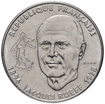 купить Франция 1 франк 1996 "Жак Рюэф"