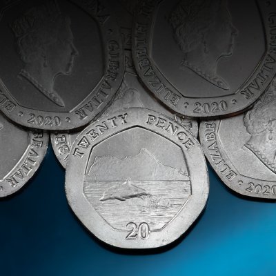 купить Гибралтар 20 пенсов (pence) 2020 Дельфин