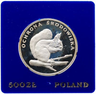 купить Польша 500 злотых (zlotych) 1985 "Охрана окружающей среды - Белка"